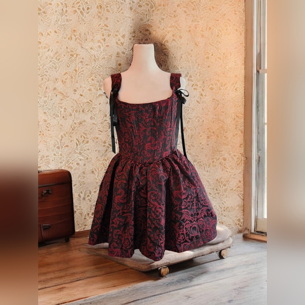 NWT Sultry Sins Brocade Mini Dress - Red Widow X Dolls Kill SZ XXS
